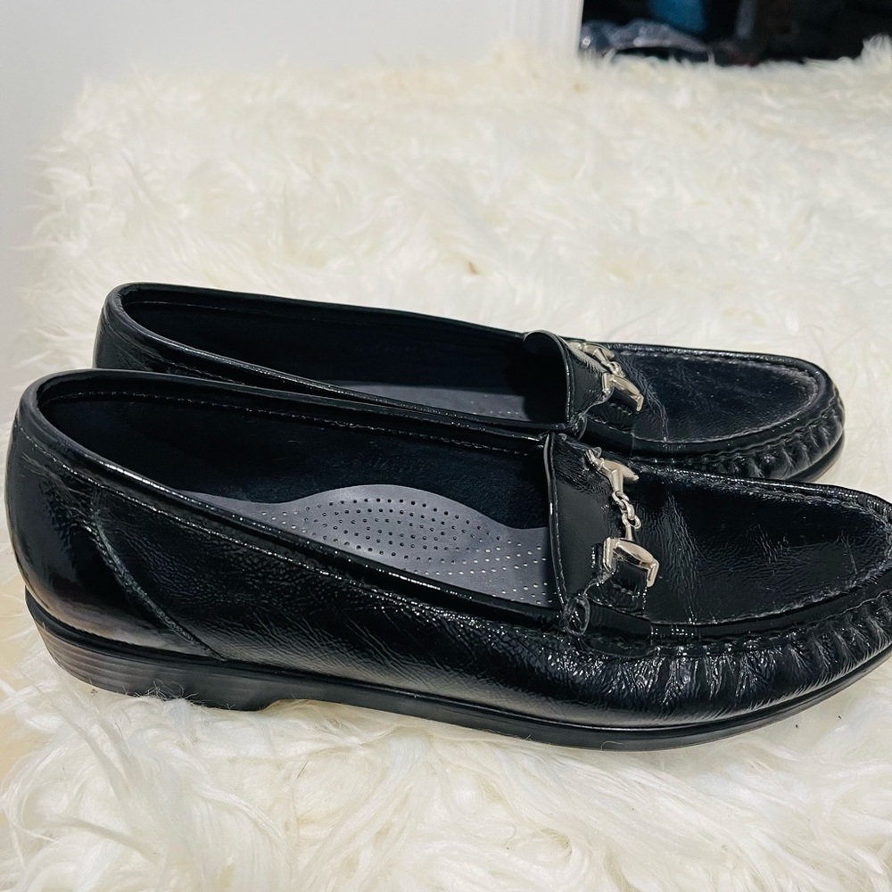 SAS Black Leather Loafers
